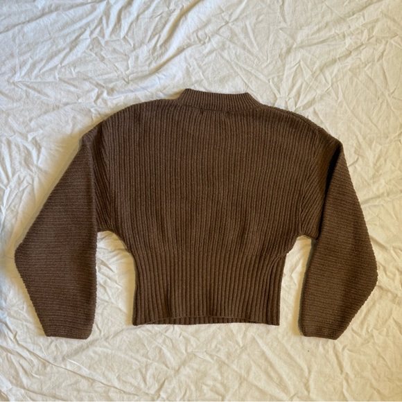 PINK ROSE Brown Ribbed Crew Neck Sweater - Picture 2 of 3